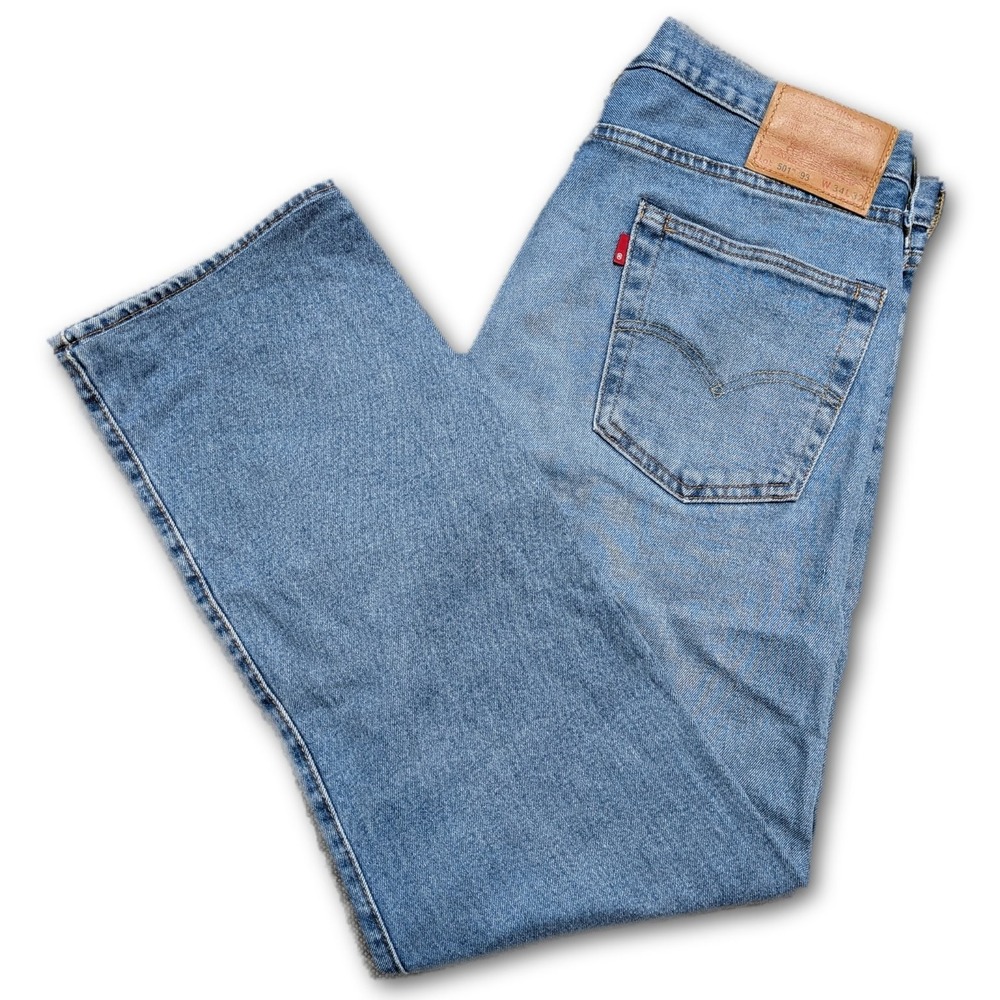 Levi's Premium Mens Jeans 501 '93 Blue 34x32 Button Fly Denim 5 Pocket Stretch